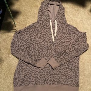 Womens lavender/grey cheetah print sweatshirt- Medium